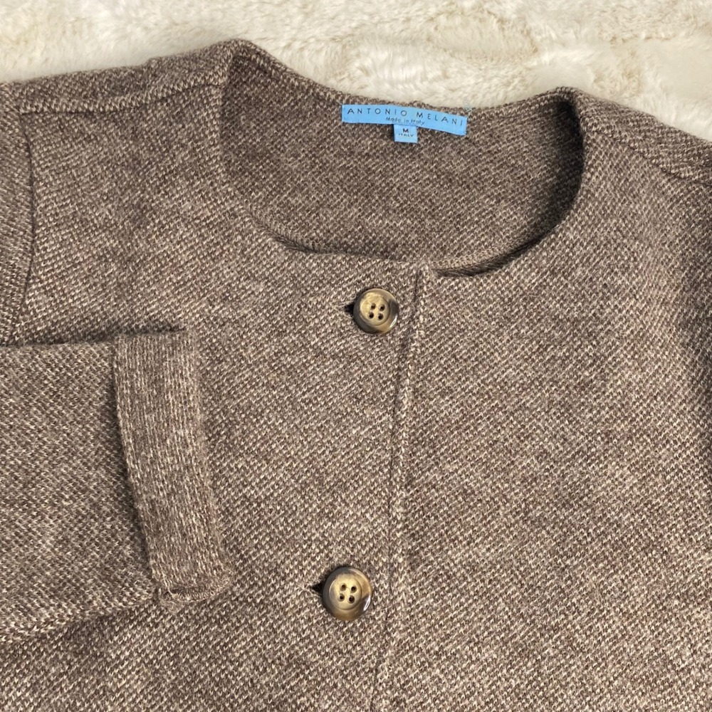 Antonio Melani Brown 100% Virgin Wool Jacket‎ Made in Italy Womens Medium W830